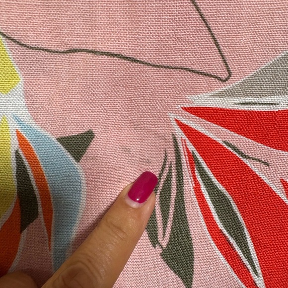 Soft Works Linen Blend Sleeveless Pink Floral, Tropical Dress w Pockets. XXL - Picture 6 of 10